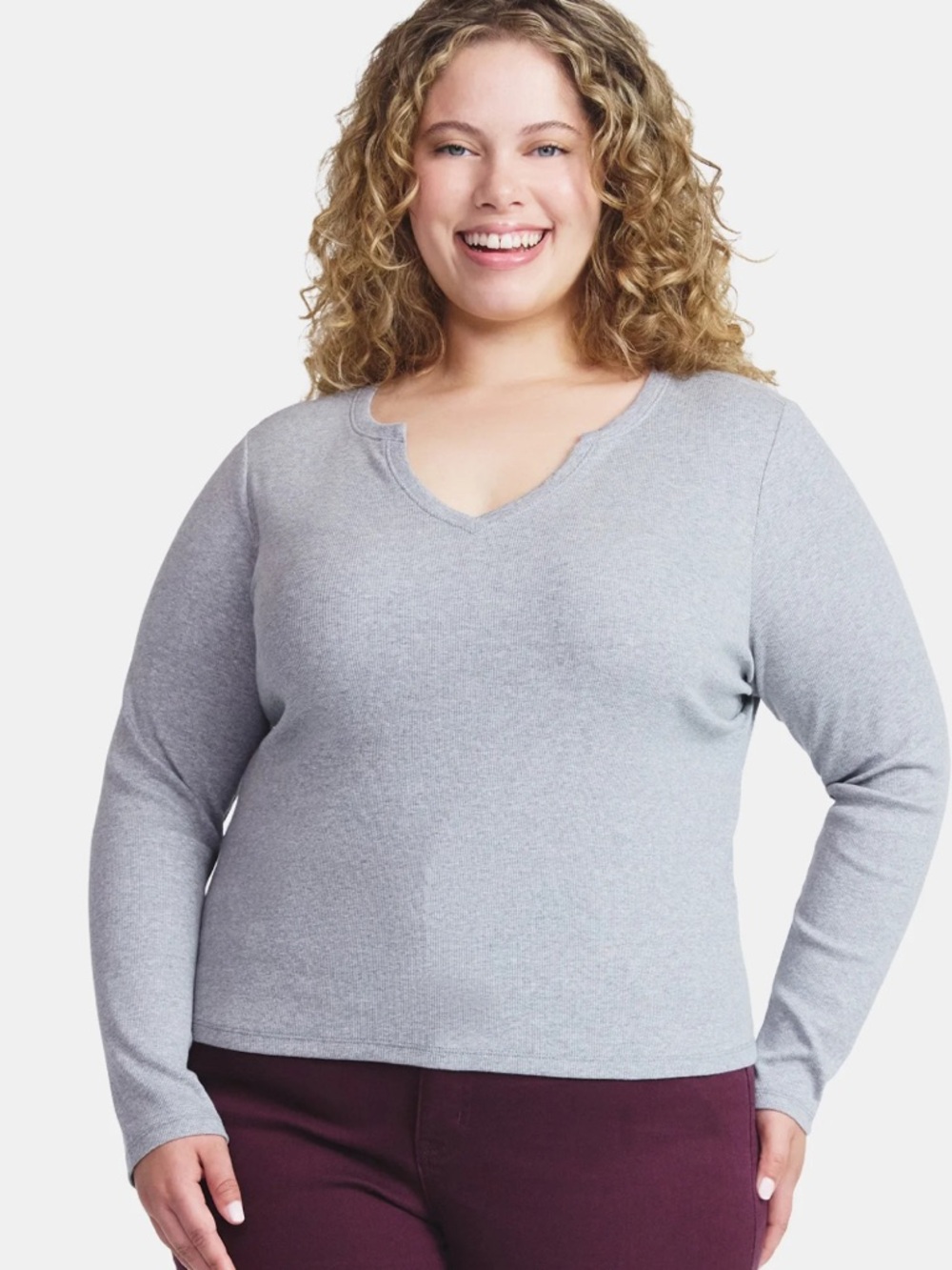 2 pack terra and sky v neck long sleeve tops